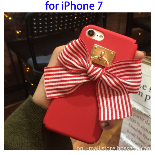 3D Red Bowknot Decoration Plastic Hard Case for iPhone 7 Case